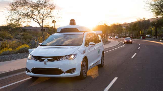 One of Waymo’s Chrysler Pacificas in the Phoenix area.