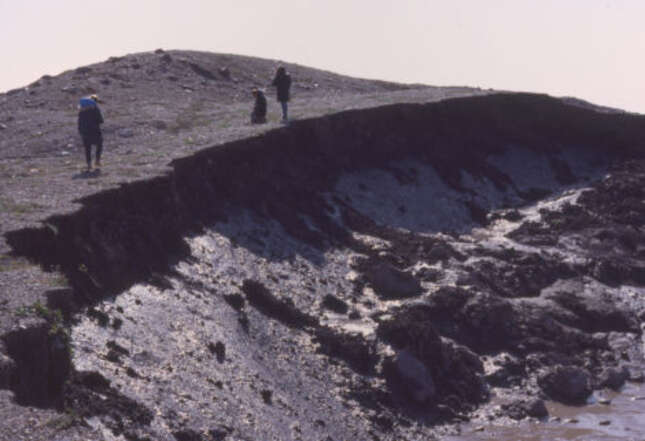 A thaw slump on Banks Island.