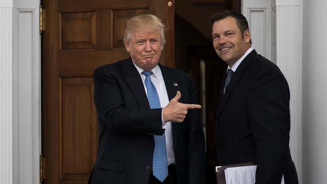 Donald Trump and Kris Kobach