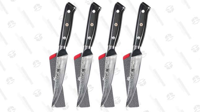 Kyoku Damascus Steak Knives (Set of 4) | $118 | Amazon | Clip coupon + use code KYOKUT23