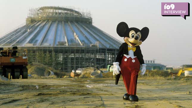 Mickey Mouse at the construction of Walt Disney World.