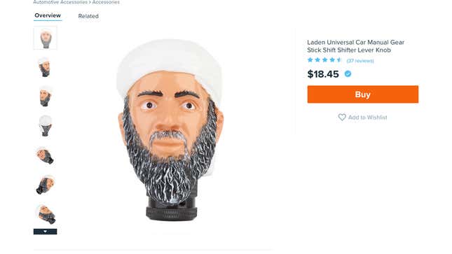 Image for article titled There&#39;s An Osama Bin Laden Shift Knob On Wish.com