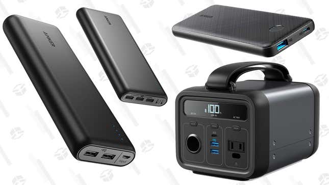 Anker PowerCore 20100mAh Portable Charger | $31 | Amazon
Anker PowerCore 26800 Portable Charger | $38 | Amazon
Anker PowerCore Slim  10000mAh Portable Charger | $26 | Amazon
Anker Powerhouse 200, 200Wh/57600mAh Portable Rechargeable Generator | $195 | Amazon