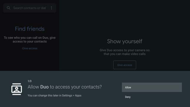 Duo will make video calls via your webcam once you give it the necessary permissions.