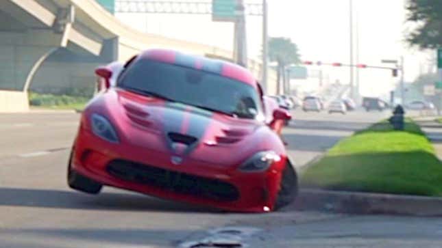 Local Dodge Viper Leaving Cars And Coffee Briefly Considers Accelerating Before Crash<em></em>