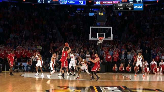 Wisconsin's Zak Showalter Forces Overtime With Off-Balance Circus Three<em></em>