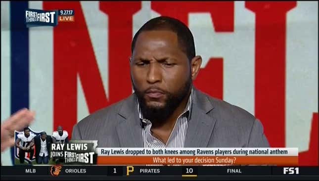 Ray Lewis Says He Dropped To Two Knees During Anthem Because Of Jesus