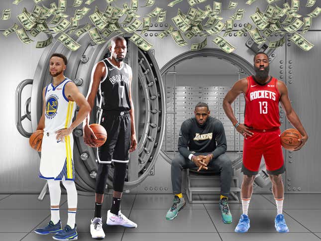 Image for article titled Here are the NBA ballers who made the most money this year