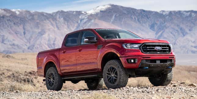A 2020 Ford Ranger with the FX4 Off-Road and Ford Performance Level 2 packages