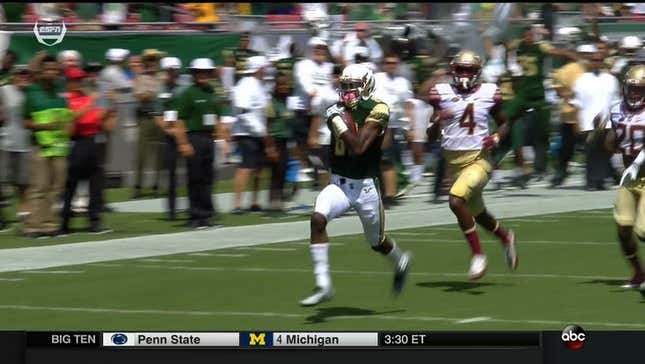 USF Goes 84 Yards For TD On Game's First Play; FSU Goes 75 On The Second