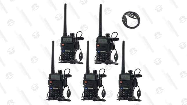 Five BaoFeng Two-Way Walkie Talkie Radios | $95 | Amazon | Use code 5PCSUV5R