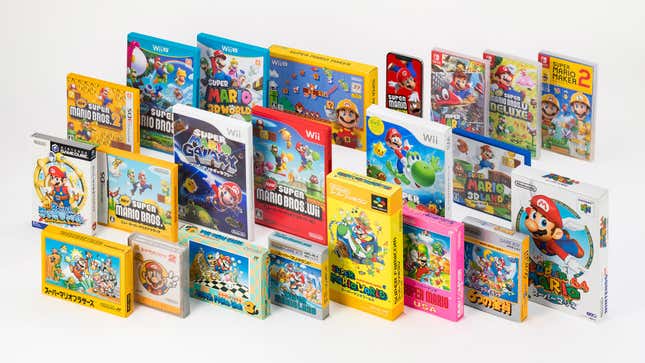 Image for article titled Nearly Every Super Mario Game Posing For A Family Photo