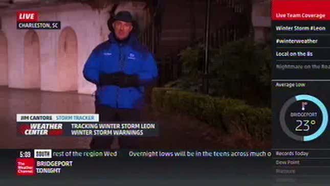 Idiot Tries To Invade Jim Cantore's Space During Live Shot, Gets Kicked