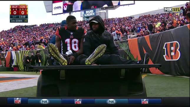 A.J. Green Carted Off With Hamstring Injury