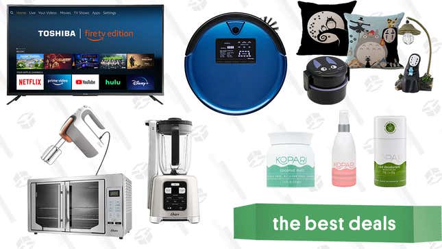 Image for article titled Saturday&#39;s Best Deals: Oster Kitchen Appliances, Toshiba 55-inch Fire 4K TV, Kopari CBD Deodorant &amp; Beauty Items, Bobsweep PetHair Plus Robot Vacuum, and More