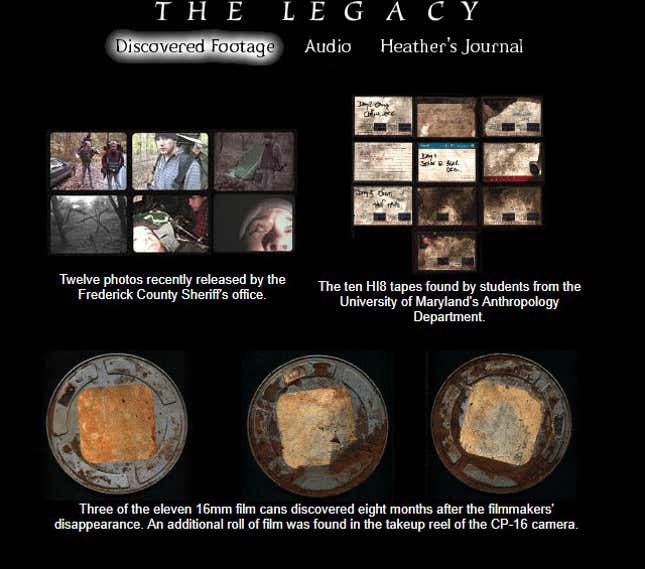 20 years later, the original viral website for The Blair Witch Project