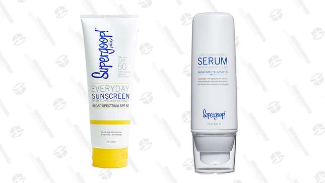 Supergoop! Everyday SPF 50 Sunscreen For Face and Body (7.5 oz or 2.4 oz) | $22 or $13, respectively | Amazon
Supergoop! SPF 30 Anti-Aging City Sunscreen Serum | $30 | Amazon