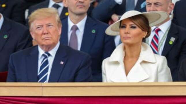 Image for article titled Melania Wears a Plate on Her Head