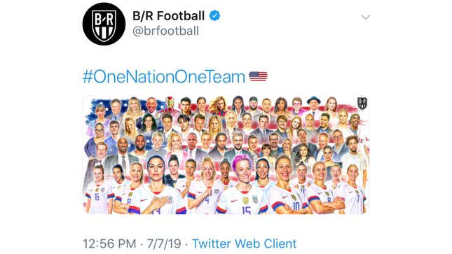 Image for article titled Bleacher Report Deletes Tweet Containing God-Awful USWNT Graphic