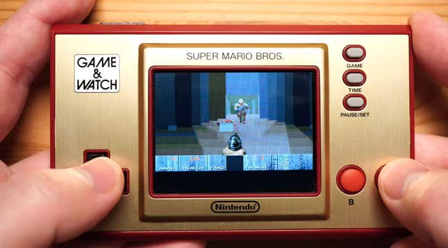 Image for article titled Doom Running On A Nintendo Game &amp; Watch