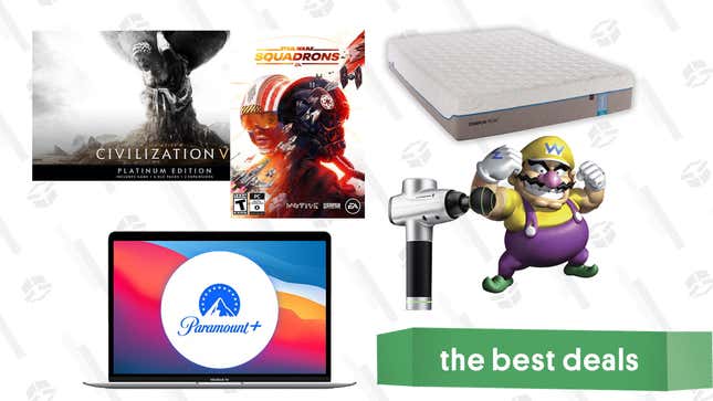 Image for article titled Thursday&#39;s Best Deals: M1 MacBook Air, Newegg PC Games Sale, Tempur-Cloud Mattresses, TaoTronics Massage Gun, Free Paramount+ Trial, and More