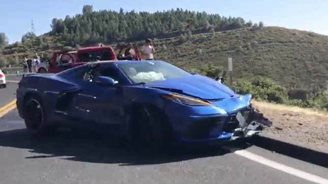 Image for article titled This Looks Like The First Public C8 Corvette Crash [Updated]