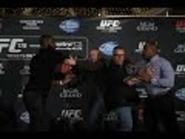 Jon Jones And Daniel Cormier Promote Fight With A Stagey Brawl