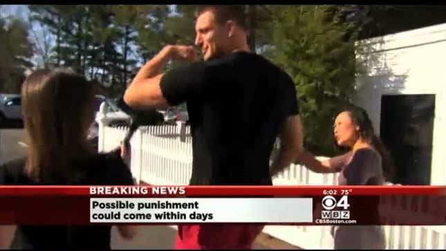 TV Reporter Asks Gronk About Ballghazi; Gronk Flexes In Her Face