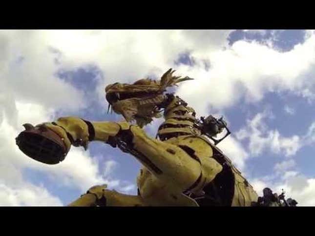 Enormous Walking, Fire-Breathing Mecha-Dragon Roaming In France