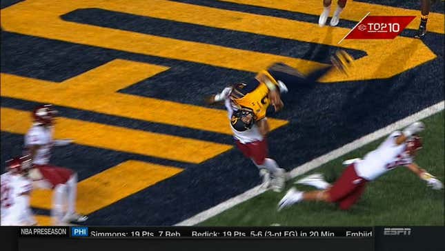 Ross Bowers Somersaults Into End Zone To Put Cal Up Huge