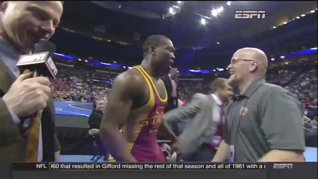College Wrestling Champ's Post-Match Interview Will Warm Your Heart