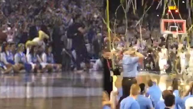 It Looks Like Someone Slugged UNC's Mascot After The Championship-Winning Shot