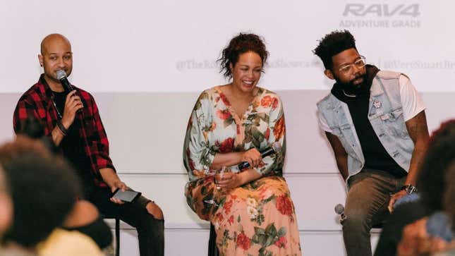 (l-r) VSB co-founder Panama Jackson, The Glow Up’s Maiysha Kai, and VSB co-founder Damon Young at a Toyota-sponsored event in Los Angeles in 2018.