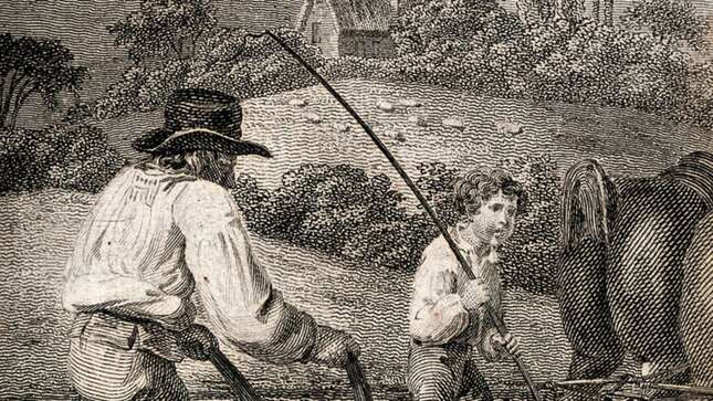 The plowman guides his plough with care and skill. Craig del. Hemsley sculp. (1805)