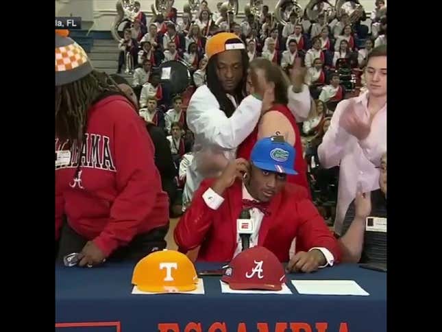 This Mom Just Walked Out of Her Son’s Televised College Announcement and I Have Questions