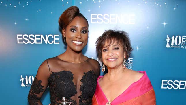 Issa Rae and Debbie Allen pose with the ‘Vanguard Award’ at Essence Black Women in Hollywood Awards on February 23, 2017, in Beverly Hills, California.