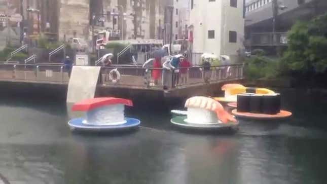 Giant Sushi Floats Through Osaka