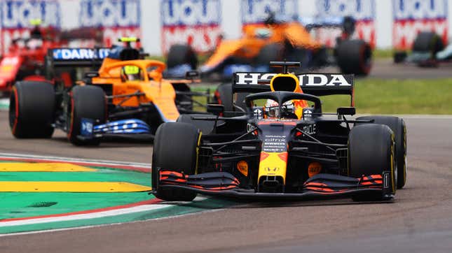 Image for article titled Max Verstappen Makes Good On Red Bull Racing&#39;s Performance Promise At Imola