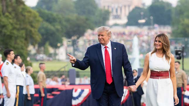 Washington, D.C. on July 4, 2020. President Donald Trump and First Lady Melania Trump host an Independence Day event on the South Lawn of the White House.