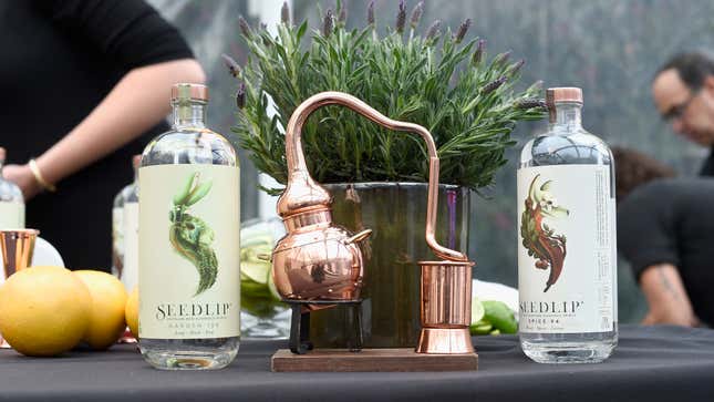 Seedlip spirits on display during the Great British Film Reception in LA in 2018.