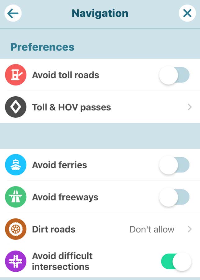Image for article titled How to Avoid Tolls and Highways on Google Maps, Apple Maps and Waze