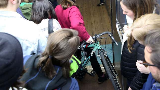 Image for article titled Bianchi Introduces New Bike For Blocking Commuters On Subway During Rush Hour