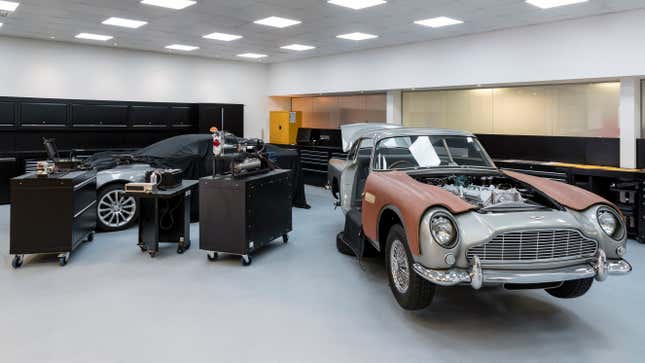 Image for article titled How Movie Magic Made the Aston Martin Goldfinger DB5 Continuation’s Bond Gadgets a Reality