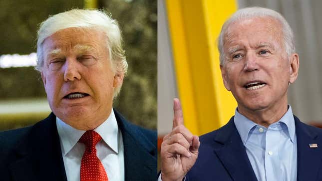 President Donald Trump (left) and Democratic challenger Joe Biden (right)