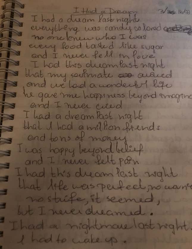 Image for article titled Clover's Teen Diary: 'Drowning in a Sea of Hopeless Emotions'