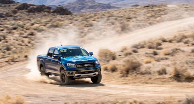 A 2020 Ford Ranger with the FX4 Off-Road and Ford Performance Level 1 packages