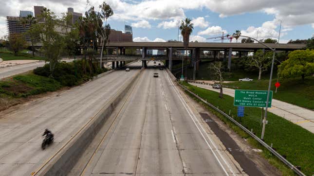 California 110 in Los Angeles after the outbreak.