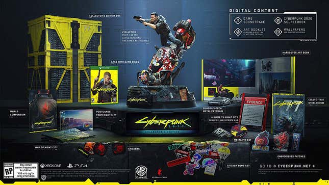 Preorder Cyberpunk 2077 Collector’s Edition [PS4] | $250 | Amazon | Also at Walmart
Preorder Cyberpunk 2077 Collector’s Edition [Xbox One] | $250 | Amazon