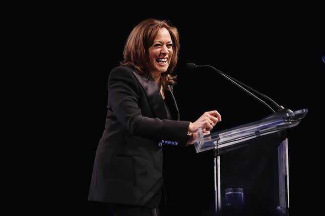 United States Senator Kamala Harris speaks onstage during the The Human Rights Campaign 2019 Los Angeles Gala Dinner at JW Marriott Los Angeles at L.A. LIVE on March 30, 2019 in Los Angeles, California.