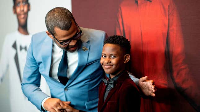 Jordan Peele, left, and actor Evan Alex arrive for the New York premiere of “Us” on March 19, 2019 in New York City.